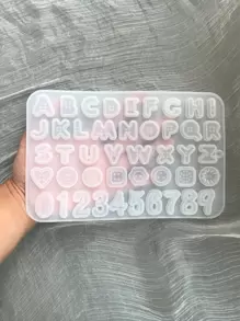 1 件字母设计 DIY 硅胶模具，透明硅胶模具，适用于 DIY - 白色 - 查看 5