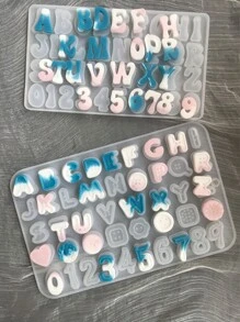 1 件字母设计 DIY 硅胶模具，透明硅胶模具，适用于 DIY - 白色 - 查看 6