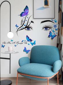 1pc PVC Wall Decal, Modern Figure & Slogan Graphic Waterproof Wall Sticker For Home Decor, Stickers, Wall Decal, Vinyl Decal For Home Decorations, Spring Decoration Items Refresh Your Home, Rama Decoration Stickers - Multicolor - View 2