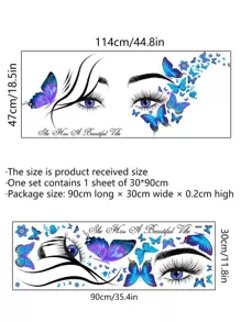 1pc PVC Wall Decal, Modern Figure & Slogan Graphic Waterproof Wall Sticker For Home Decor, Stickers, Wall Decal, Vinyl Decal For Home Decorations, Spring Decoration Items Refresh Your Home, Rama Decoration Stickers - Multicolor - View 3