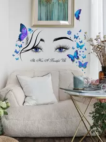 1pc PVC Wall Decal, Modern Figure & Slogan Graphic Waterproof Wall Sticker For Home Decor, Stickers, Wall Decal, Vinyl Decal For Home Decorations, Spring Decoration Items Refresh Your Home, Rama Decoration Stickers - Multicolor - View 7