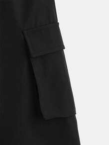 SHEIN Quần bé trai Túi màu trơn Giải trí - màu đen - Xem 4