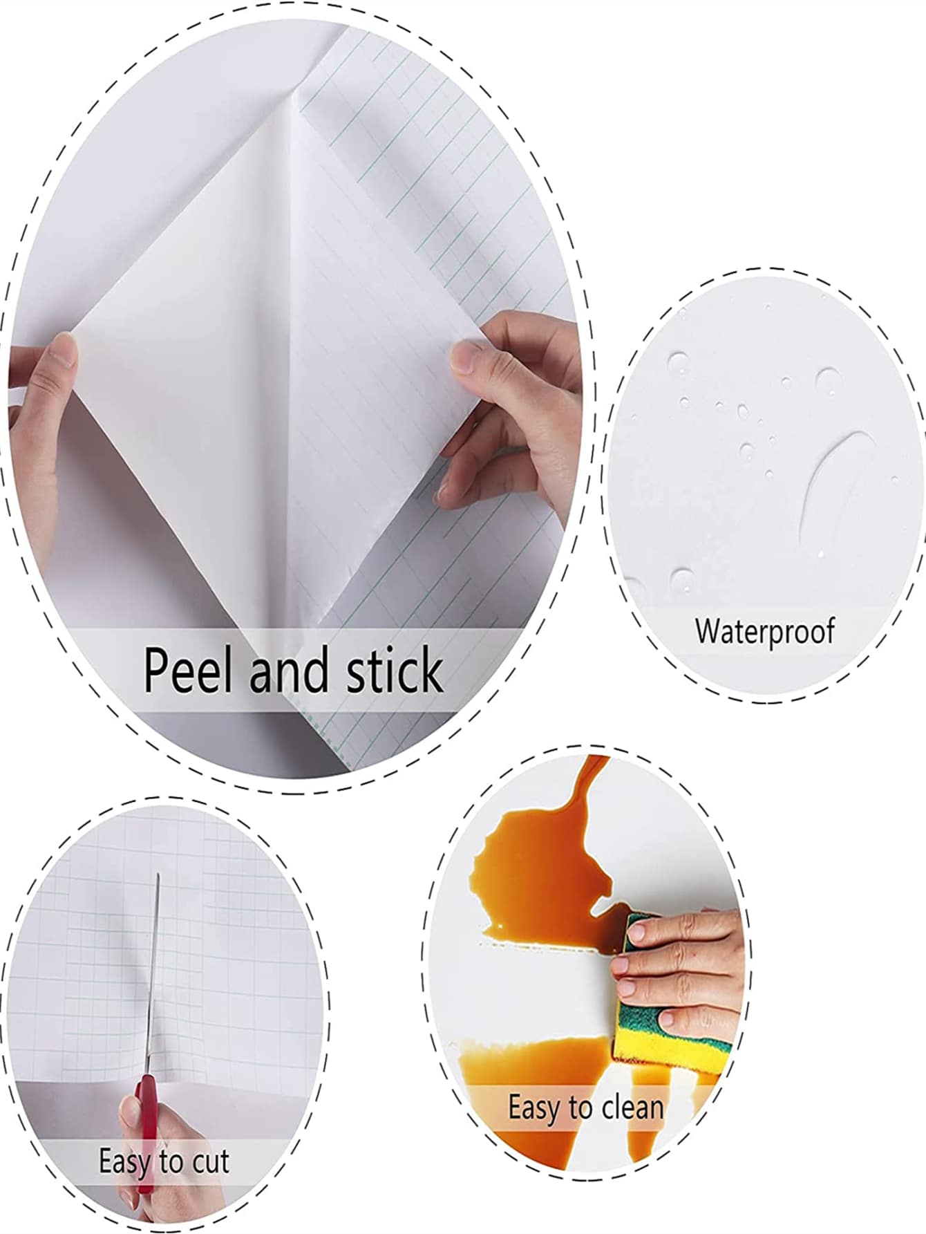 لفة واحدة من ملصق مطبخ مقاوم للماء بطباعة رخامية،...
