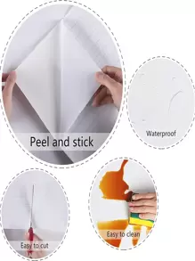 1卷大理石印花防水厨房贴纸、防水可水洗即撕即贴接触纸、灰色花岗岩台面纸、家居装饰翻新壁纸、贴纸、墙贴花、家居装饰乙烯基贴纸、春季家居装饰用品、节日装饰贴纸礼物生日毕业 - 彩色 - 查看 6