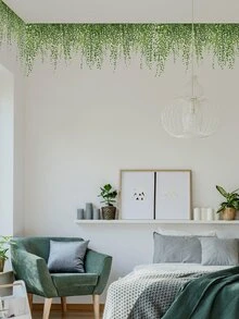 2入組綠色草地圖案牆貼現代防水PVC牆面裝飾貼紙適用於家居裝飾 - 彩色 - 查看 2