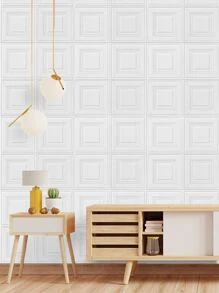 1pc/2pcs/10pcs Self-Adhesive 3D Foam Wall Sticker, Thickened Crashproof Wall Sticker, Simple And Modern Style Wall Paper, Soundproof Wall Paper For Bedroom Decor, Living Room Decor, Tv Background Decor, Ceiling Decor, Bathroom Decor, Etc. Simple Solid Color Design, Suitable For Bed Head, Room & Living Room Decoration, Easy To Paste, Free Combination, Ideal For Room Renovation, Simple & Elegant Home Decoration, Minimalist Modern Style Home Decor, Dustproof And Waterproof Room Decoration Stuff, B,Renovation Stickers Peel Wall Panels,Wall Paper, Wallpapers,Spring Decoration Items Refresh Your Home,Rama Decoration Stickers Gifts Birthday Graduation - White - View 2