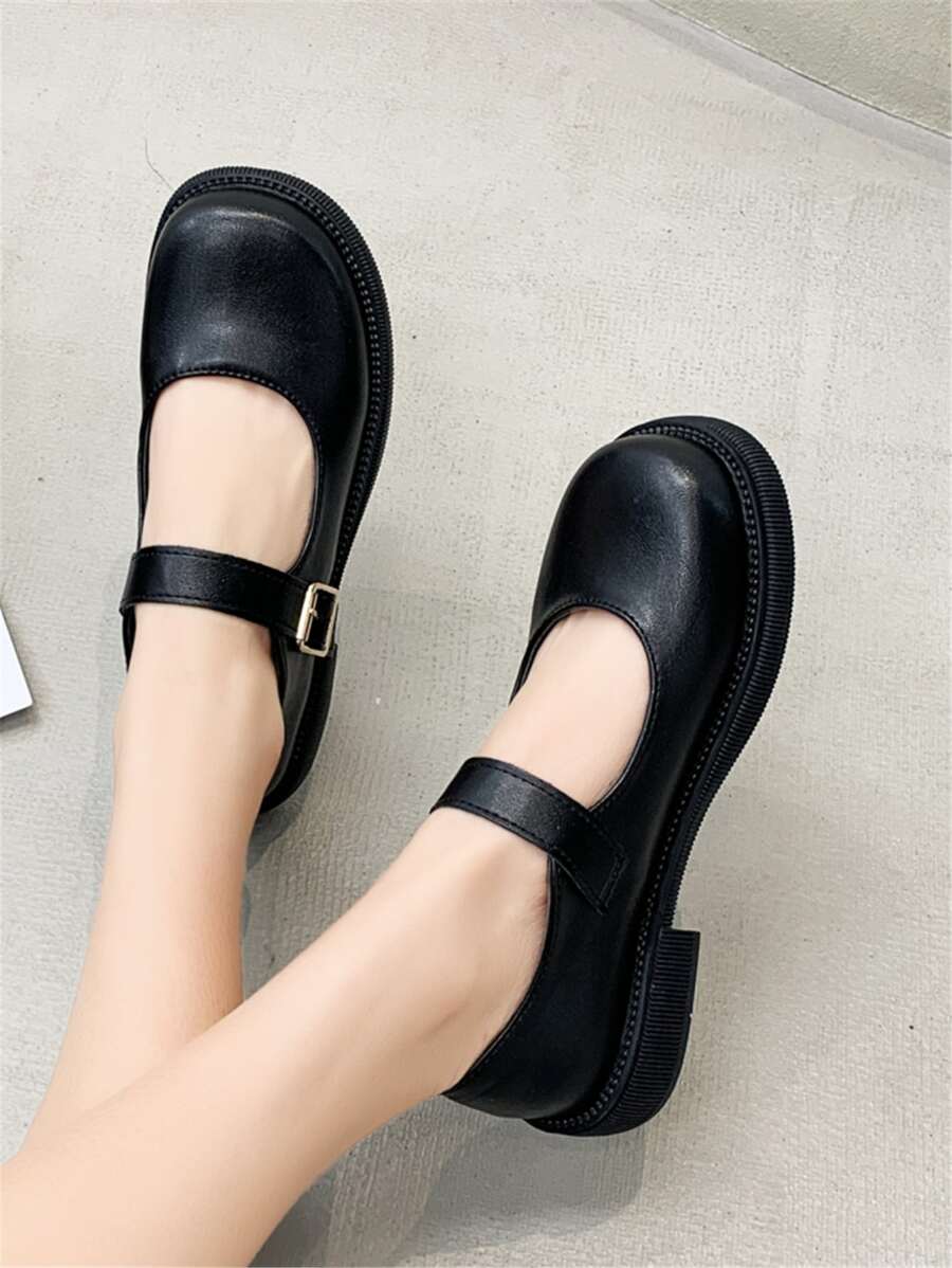 厚底瑪麗珍鞋 - 黑色 - 查看 1