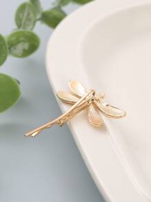 蜻蜓裝飾邊夾 - 金色 - 查看 2