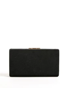 Mini bolso de caja de decoración de perlas de imitación, bolso de novia perfecto para bodas, bailes y eventos de fiesta - Negro - Ver 4