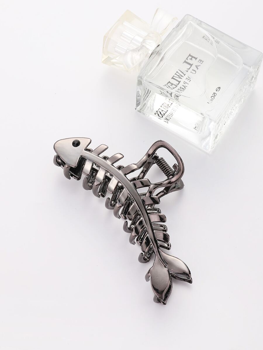 Fish Bone Design Hair Claw Cute Claw Clips Hair Clips Hair Jaw Clip Hair Clamps Hair Clutch Hair Catcher Clip - Silver - View 1