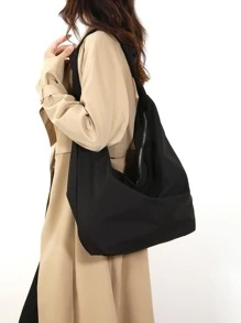 Minimalist Hobo Bag - Black - View 2