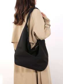 Minimalist Hobo Bag - Black - View 3