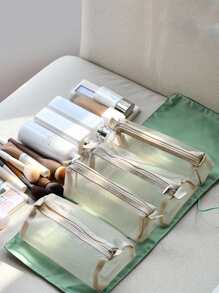 Bộ túi trang điểm dạng lưới 5 chiếc, đồ dùng cần thiết khi đi du lịch - màu xanh lá - Xem 2