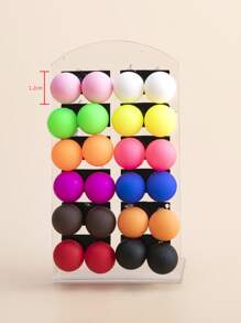 12pairs Ball Design Stud Earrings - Multicolor - View 4