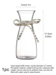 1 件 6.85 英寸亚克力塑料透明花瓶、家居桌面装饰、生日婚礼餐桌装饰花瓶、玻璃外观塑料花瓶 - 無色 - 查看 4