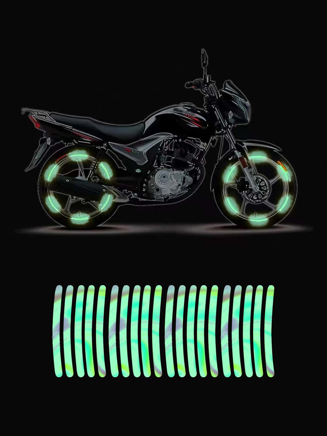 20pcs Reflective Motorbike Wheel Sticker - Multicolor - View 1