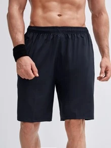 Manfinity Sport Corelite Boyfriend Style Men Slant Pocket Sports Shorts - Navy Blue - View 4