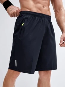 Manfinity Sport Corelite Boyfriend Style Men Slant Pocket Sports Shorts - Navy Blue - View 3