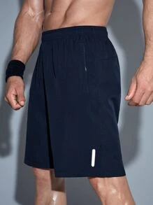Manfinity Sport Corelite Boyfriend Style Men Slant Pocket Sports Shorts - Navy Blue - View 5