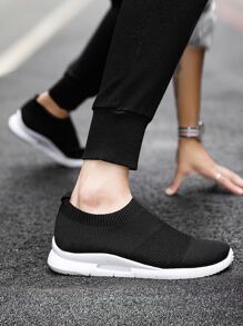 Zapatos De Running Minimalistas Sin Cordones Para Hombres - Blanco y Negro - Ver 6