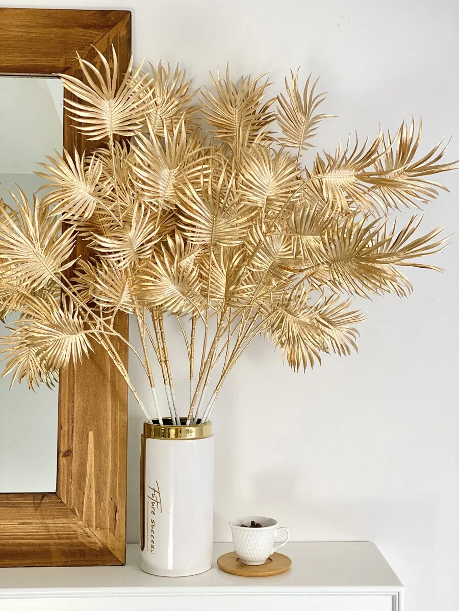 1 cây mọng nước nhân tạo phun vàng bằng nhựa có dây, hoa trang trí chân thực cho gia đình, đám cưới, tiệc tùng, sự kiện ngoài trời, cao 70cm - Vàng - Xem 1