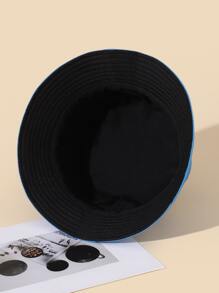 Solid Reversible Bucket Hat - Blue - View 2