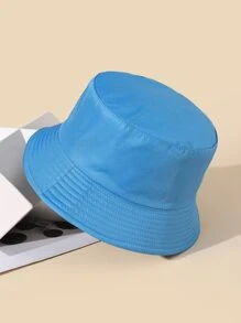 Solid Reversible Bucket Hat - Blue - View 3