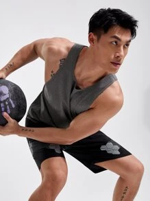 Manfinity Sport Streetwear paquete de 2 Tops Deportivos de Tirantes para hombre de alta elasticidad para entrenamiento - Gris Oscuro - Ver 4