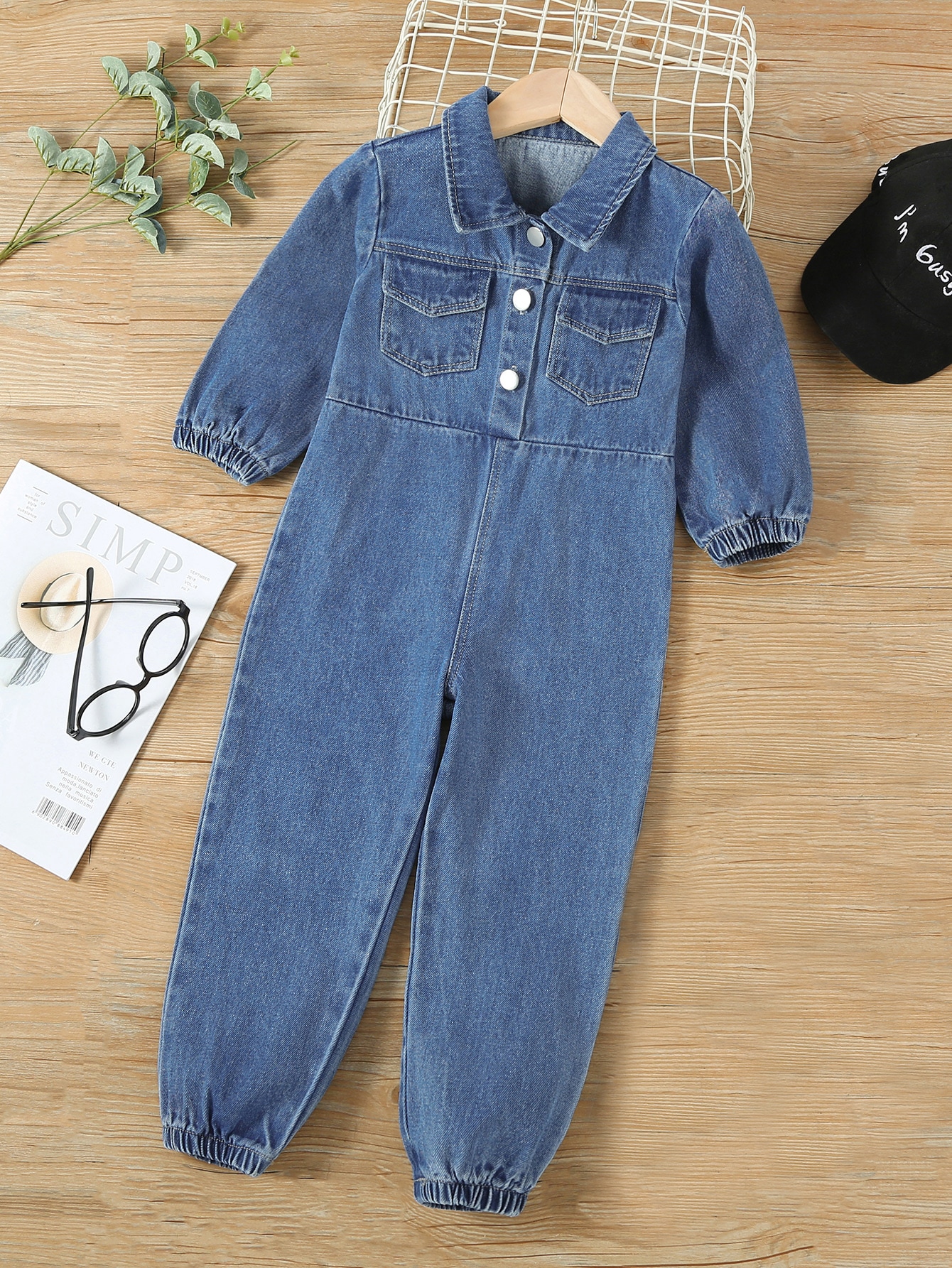 Toddler Boys Flap Pocket Denim Jumpsuit SHEIN USA