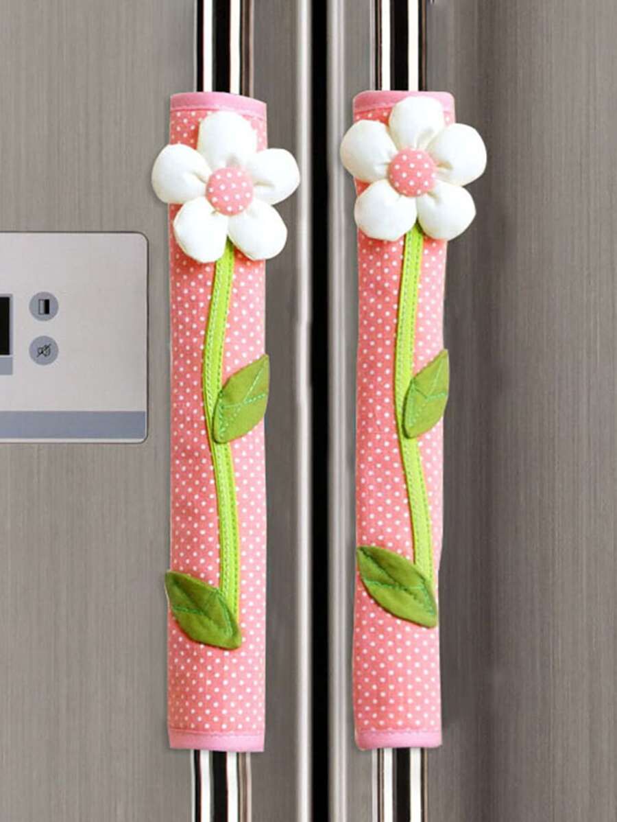 2入組/套波卡圓點花冰箱手柄覆蓋 - 彩色 - 查看 1