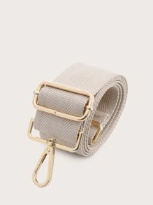 Solid Color Twill Weave Shoulder Strap - Beige - View 1