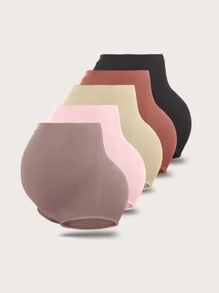 SHEIN Maternity 5pack Solid Ribbed Knit Panty For Mother - Multicolor - View 1