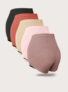 SHEIN Maternity 5pack Solid Ribbed Knit Panty For Mother - Multicolor - View 2