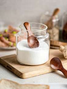 1 pieza Cucharita de madera mini con mango corto, polvos de leche, especias, condimentos, azúcar, miel, té, café, accesorio de cocina, útiles escolares, vuelta al colegio - Marrón - Ver 6