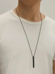 Fashionable and Popular Men Rectangle Pendant Necklace for Jewelry Gift and for a Stylish Look