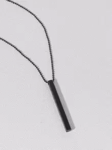 Fashionable and Popular Men Rectangle Pendant Necklace for Jewelry Gift and for a Stylish Look