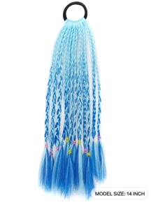 Tóc giả buộc đuôi ngựa nhỏ nhiều màu 14 inch, tóc giả buộc đuôi ngựa ba bím kiểu ngắn, nhiều màu, dùng hàng ngày cho trẻ em, dễ đội - Nhiều màu - Xem 4