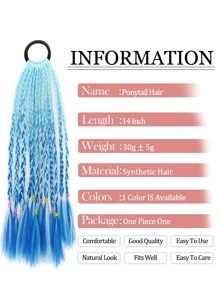 Tóc giả buộc đuôi ngựa nhỏ nhiều màu 14 inch, tóc giả buộc đuôi ngựa ba bím kiểu ngắn, nhiều màu, dùng hàng ngày cho trẻ em, dễ đội - Nhiều màu - Xem 7