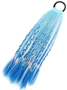 Tóc giả buộc đuôi ngựa nhỏ nhiều màu 14 inch, tóc giả buộc đuôi ngựa ba bím kiểu ngắn, nhiều màu, dùng hàng ngày cho trẻ em, dễ đội - Nhiều màu - Xem 8