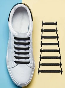 16 piezas cordón de zapatos minimalista - Negro - Ver 1
