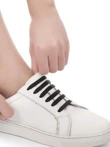 16 piezas cordón de zapatos minimalista - Negro - Ver 2