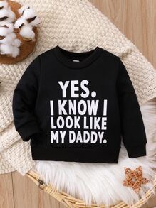 Baby Boy Slogan Graphic Sweatshirt - Black - View 1