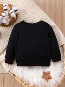 Baby Boy Slogan Graphic Sweatshirt - Black - View 2