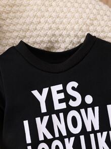 Baby Boy Slogan Graphic Sweatshirt - Black - View 3