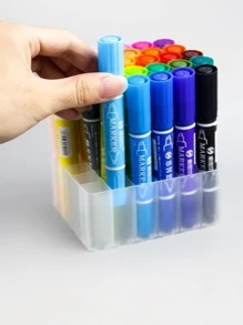1pc 30 Grid Marker Pen Holder - White - View 5