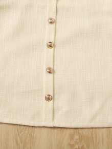 SHEIN Privé 前紐扣短款背心和半身裙