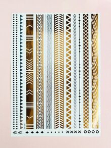 1sheet Geometric Pattern Tattoo Sticker - Multicolor - View 1