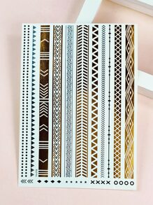 1sheet Geometric Pattern Tattoo Sticker - Multicolor - View 4