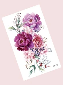 1 tờ nhãn dán hình xăm in hoa - Nhiều màu - Xem 4