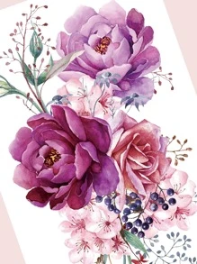 1 tờ nhãn dán hình xăm in hoa - Nhiều màu - Xem 5